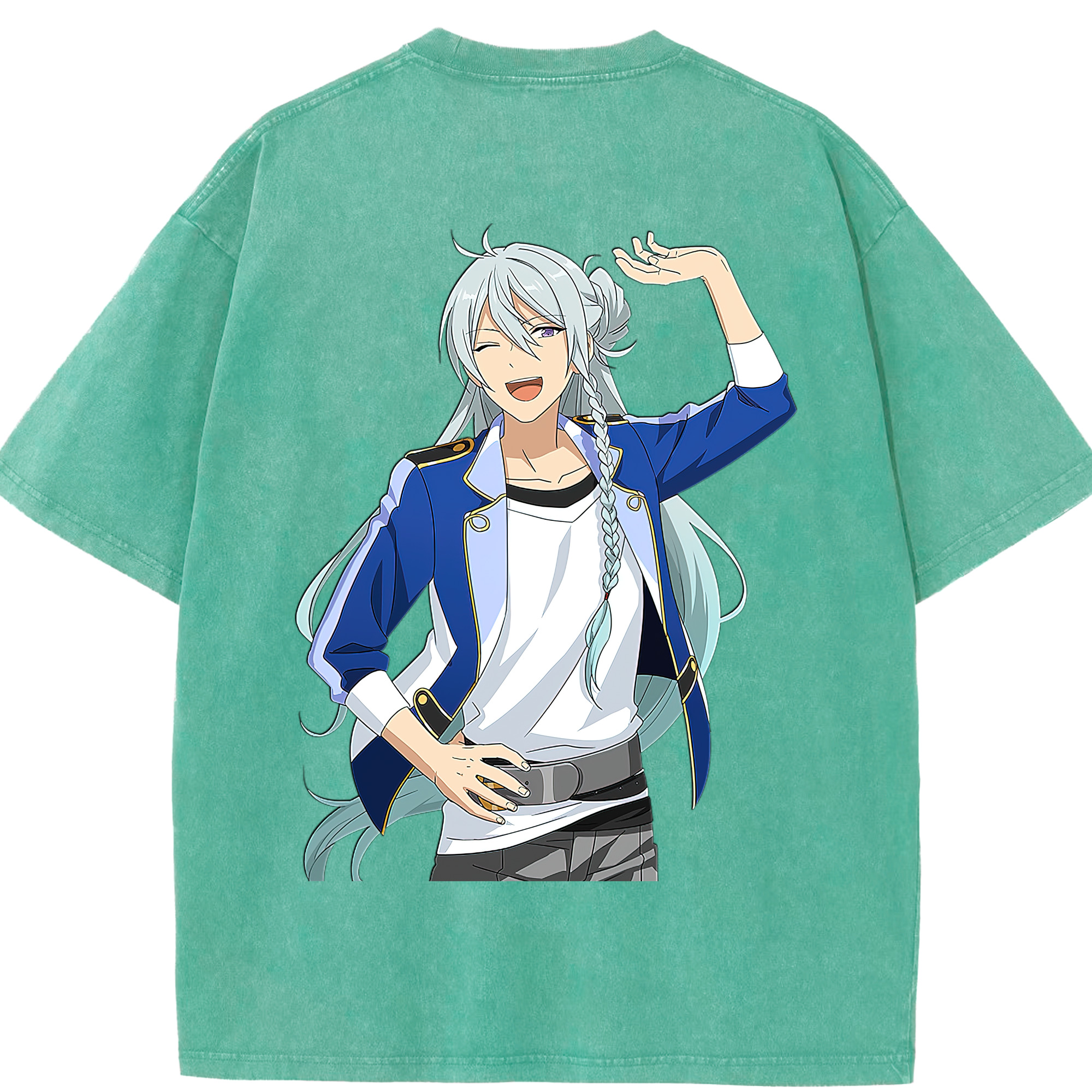 （画像用） あんさんぶるスターズ! Ensemble Stars 綿100% ヴィンテージ風 半袖Tシャツ（背面プリント）